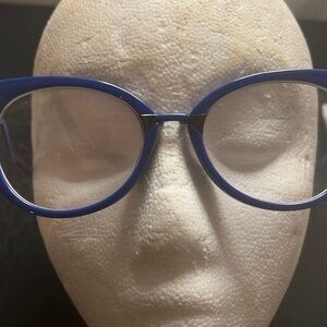 Royal blue plastic frame with metal arms. From Vooogue Me.